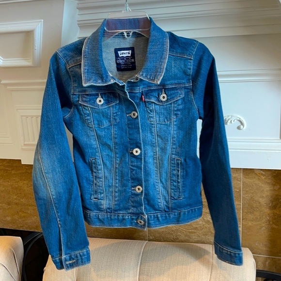 LEVI'S Girls Trucker Denim Jean Jacket Medium Wash - Picture 1 of 8